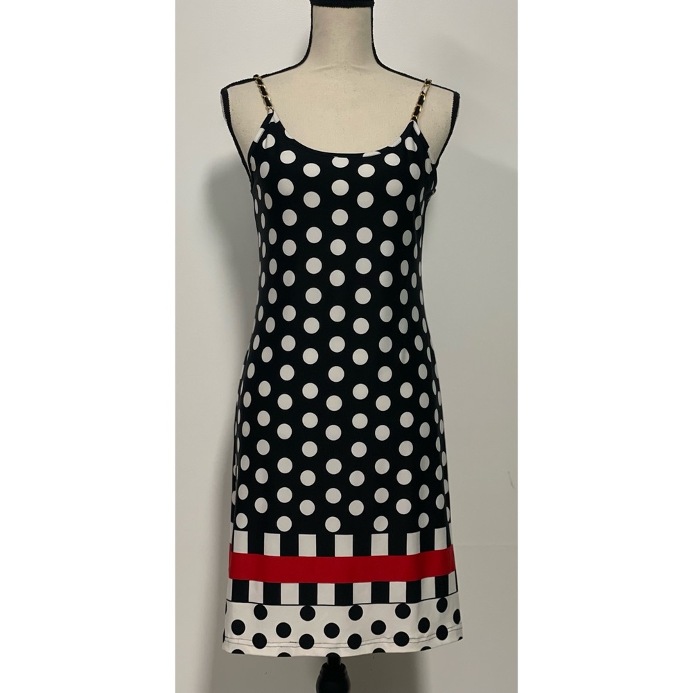 JBS Polka Dot Sleeveless Dress Black & White Size S